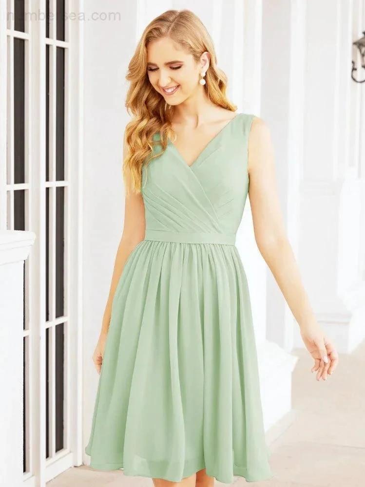 Numbersea Homecoming Dresses Knee Length Skirt V Back 28062