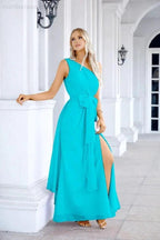 Ladies Chiffon One Shoulder Bridesmaid Evening Dress Wedding Party Evening Dress 28133