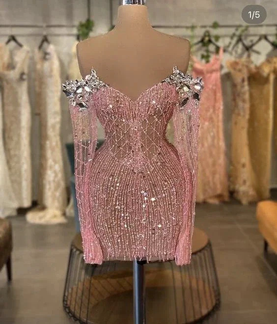 Luxurious Pink Homecoming Dress Chic Homecoming Dress Y1965