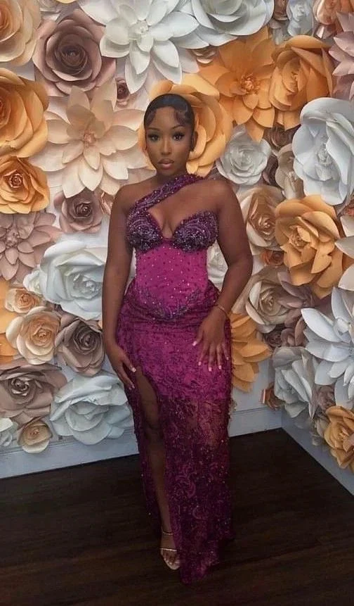 Chic Sheath Evening Dress With Slit Gala Dress Y6535