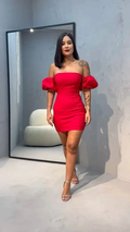 Strapless Red Homecoming Dress Red Cocktail Dress Y2187