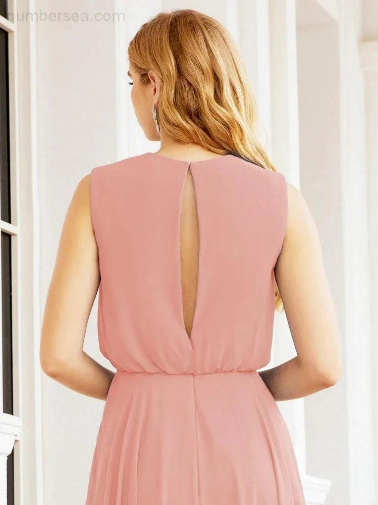 Numbersea Sleeveless Long Bridesmaid Dress A line Formal Evening Prom Gown 28025