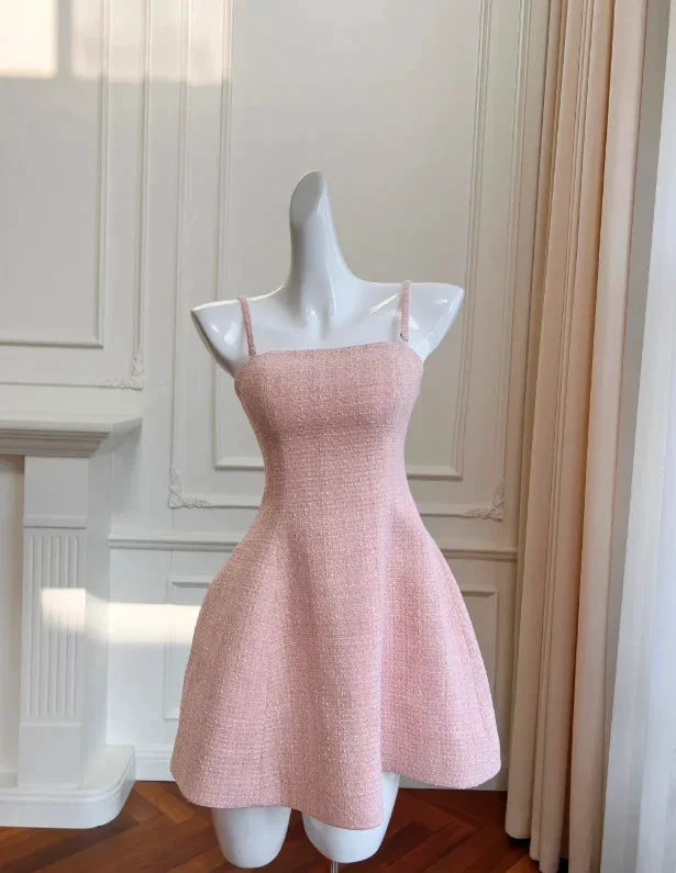 Cute Pink A Line Short Party Dress Homecoming Dress Y8577