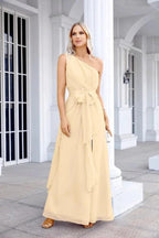 Ladies Chiffon One Shoulder Bridesmaid Evening Dress Wedding Party Evening Dress 28133