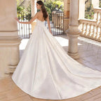 Strapless Satin Wedding Dresses For Women Bridal Party Gowns Sexy High Slit Modern Custom Made 2023