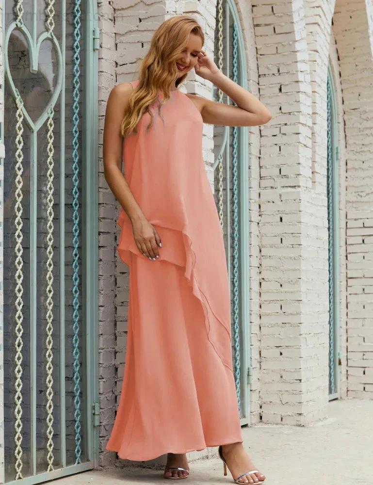 Chiffon Long Plus Size Mother of Bride Dresses Formal Bridesmaid Prom Gown SY28019