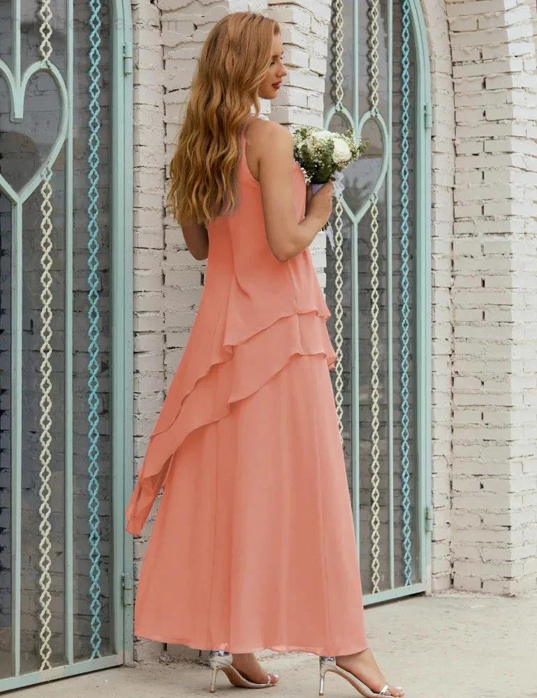 Chiffon Long Plus Size Mother of Bride Dresses Formal Bridesmaid Prom Gown SY28019
