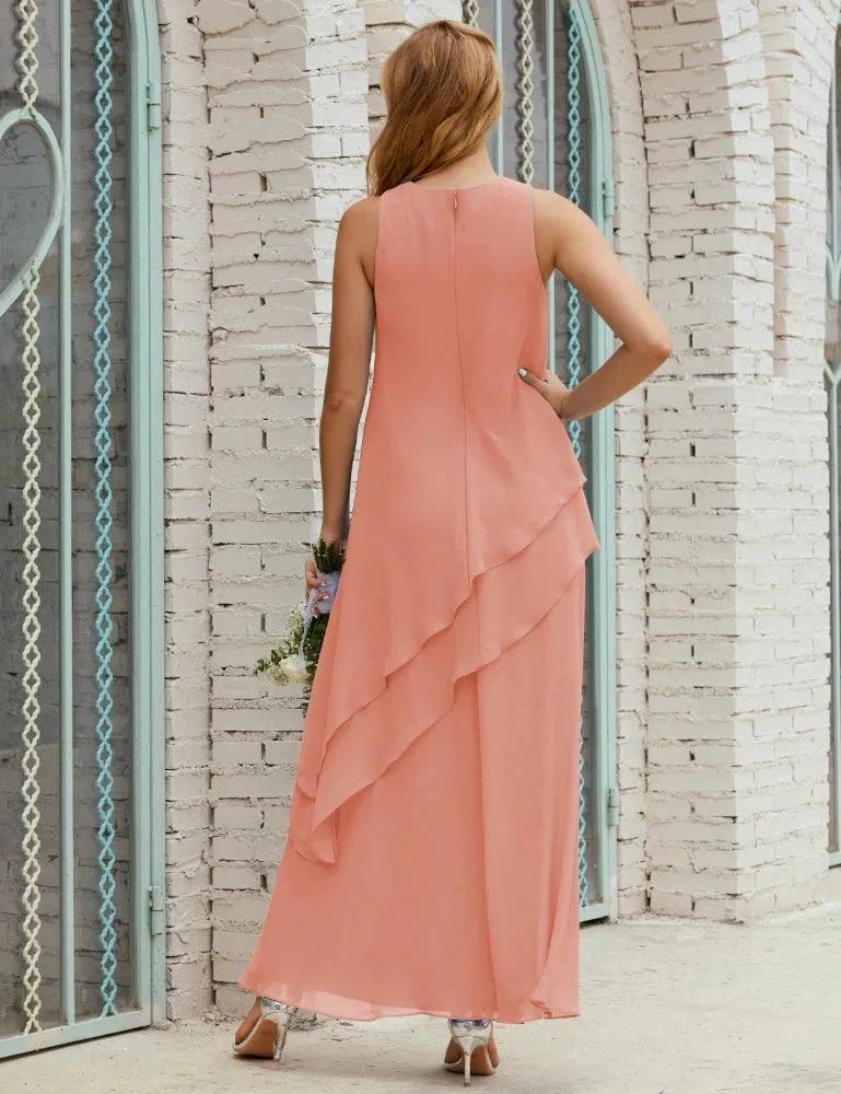 Chiffon Long Plus Size Mother of Bride Dresses Formal Bridesmaid Prom Gown SY28019