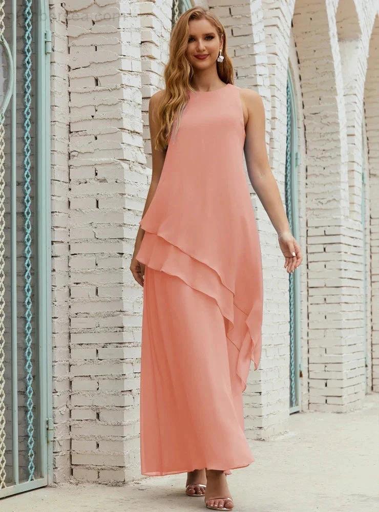 Chiffon Long Plus Size Mother of Bride Dresses Formal Bridesmaid Prom Gown SY28019
