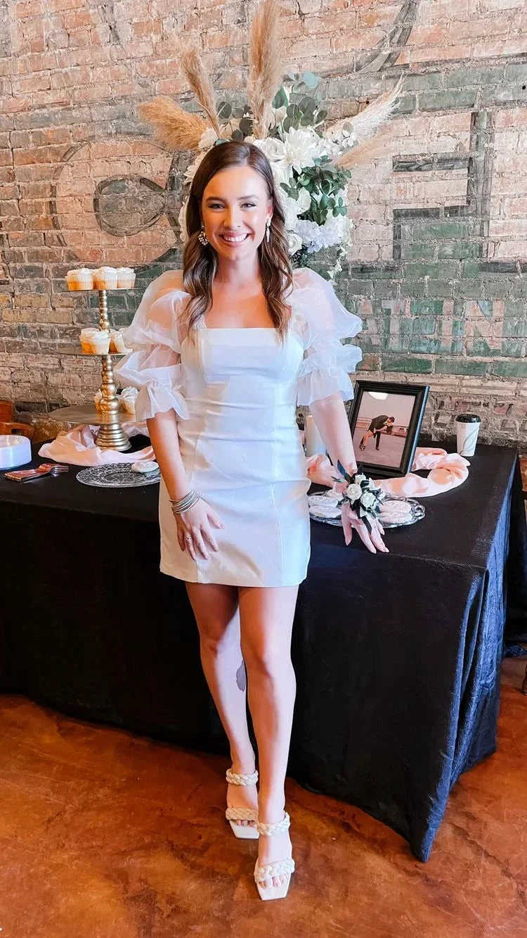 White Homecoming Dress White Party Dress Y2277