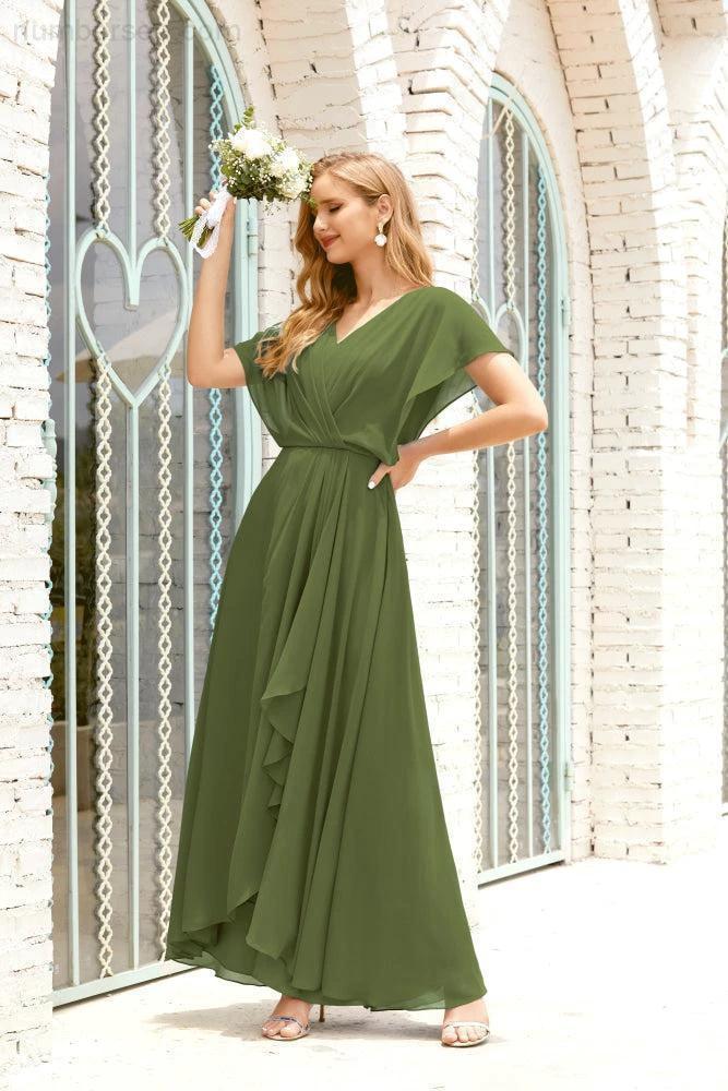 Numbersea  Mother of The Bride Dresses Plus Size V-Neck Floor Length Formal Prom Dress for Wedding Guest 28020