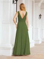 Numbersea Bridesmaid Dresses for Wedding Ruffles Long Formal Prom Gowns 28039