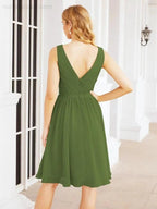 Numbersea Homecoming Dresses Knee Length Skirt V Back 28062