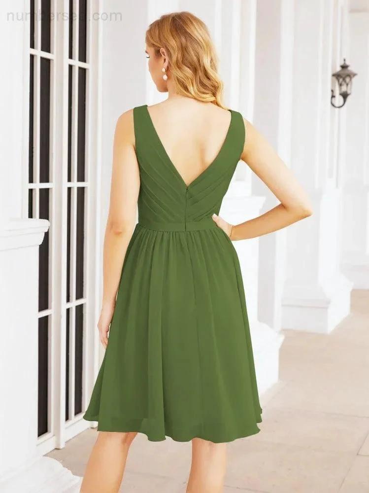 Numbersea Homecoming Dresses Knee Length Skirt V Back 28062