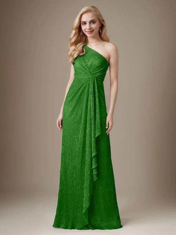Ruby Sheath One Shoulder Metallic Mesh Dress Mother of the Bride Dress