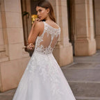 Vintage Vestidos De Novia A-line Wedding Dresses Bridal Gown  Appliques Sleeveless For Elegant Women 2023 Custom Made