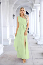 Ladies Chiffon One Shoulder Bridesmaid Evening Dress Wedding Party Evening Dress 28133
