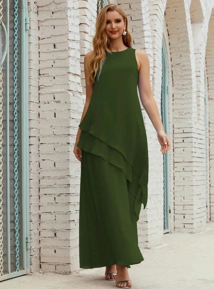 Chiffon Long Plus Size Mother of Bride Dresses Formal Bridesmaid Prom Gown SY28019