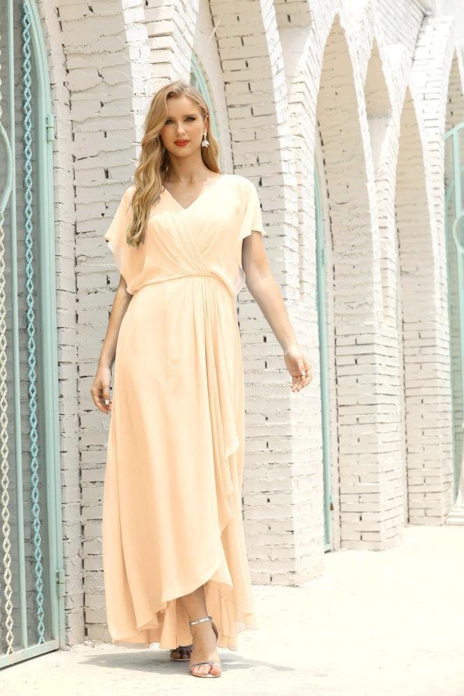 Numbersea  Mother of The Bride Dresses Plus Size V-Neck Floor Length Formal Prom Dress for Wedding Guest 28020