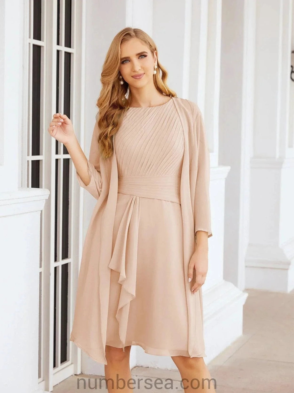 Sunnderly Mother of The Bride Dresses Prom Dress Casual Pleated Dress  SY28065