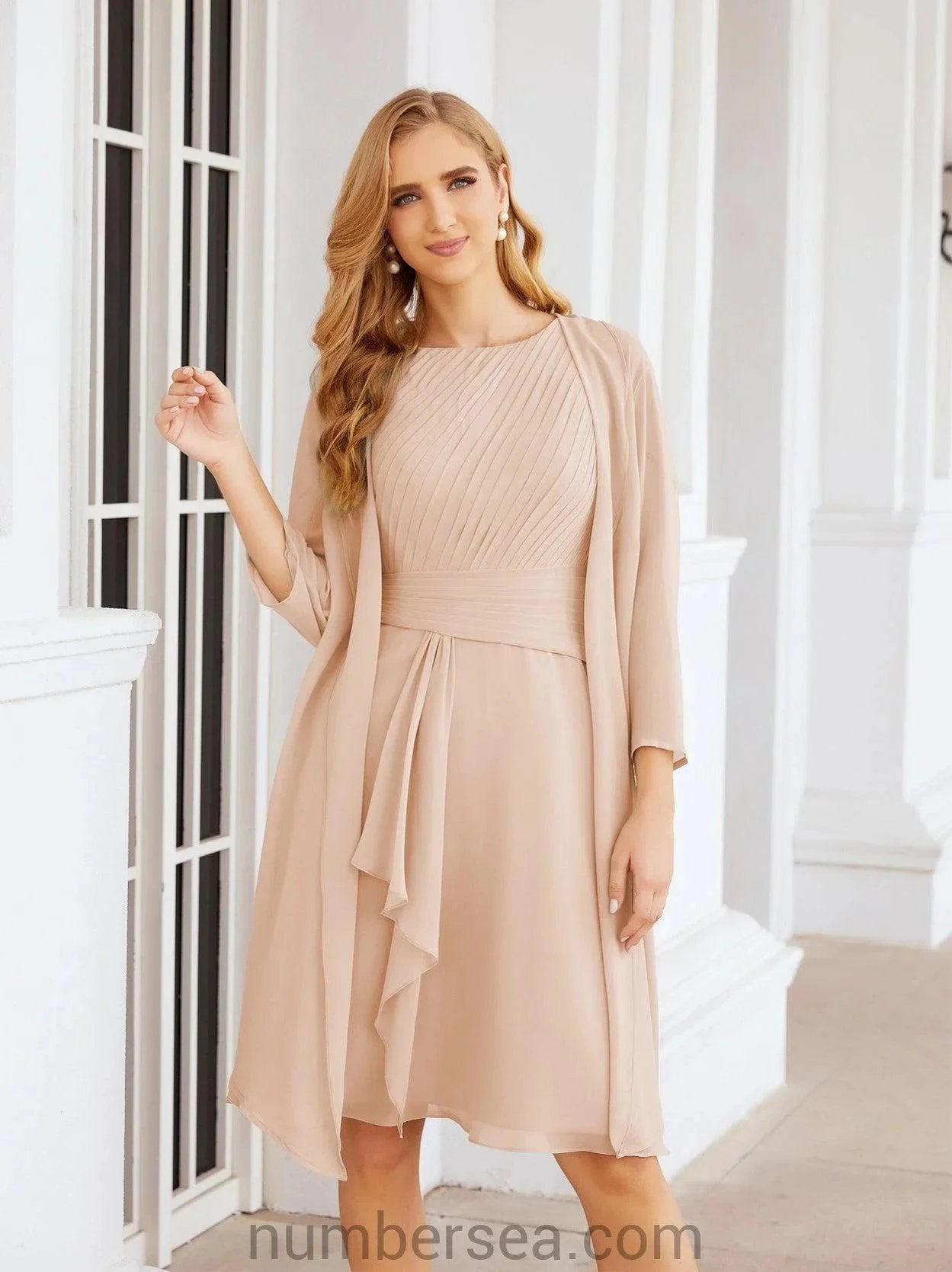 Sunnderly Mother of The Bride Dresses Prom Dress Casual Pleated Dress  SY28065