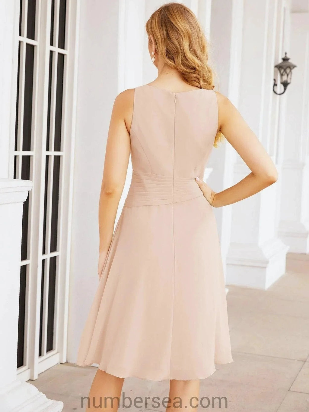 Sunnderly Mother of The Bride Dresses Prom Dress Casual Pleated Dress  SY28065