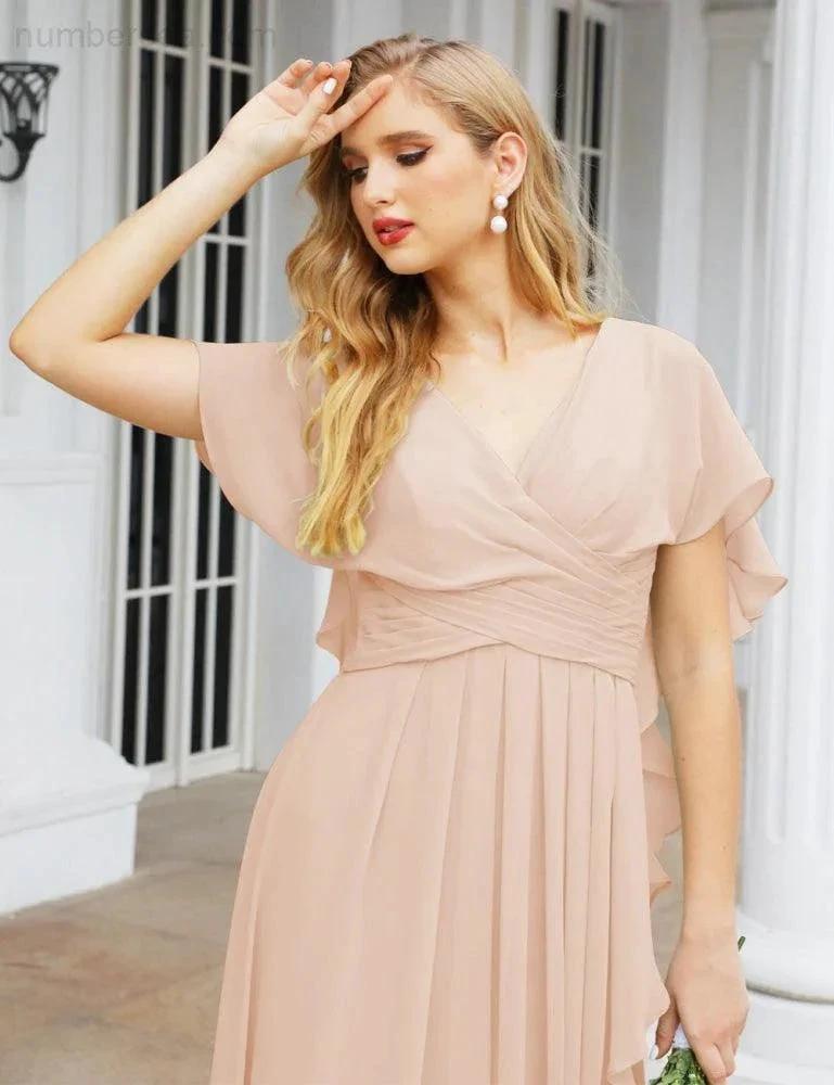 Numbersea Bridesmaid Dresses Backless Formal Prom Gowns for Evening Party Mother of The Bride Dress 28040
