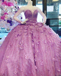 Luxurious Beaded Ball Gown With Flowers Quinceanera Dress Y811