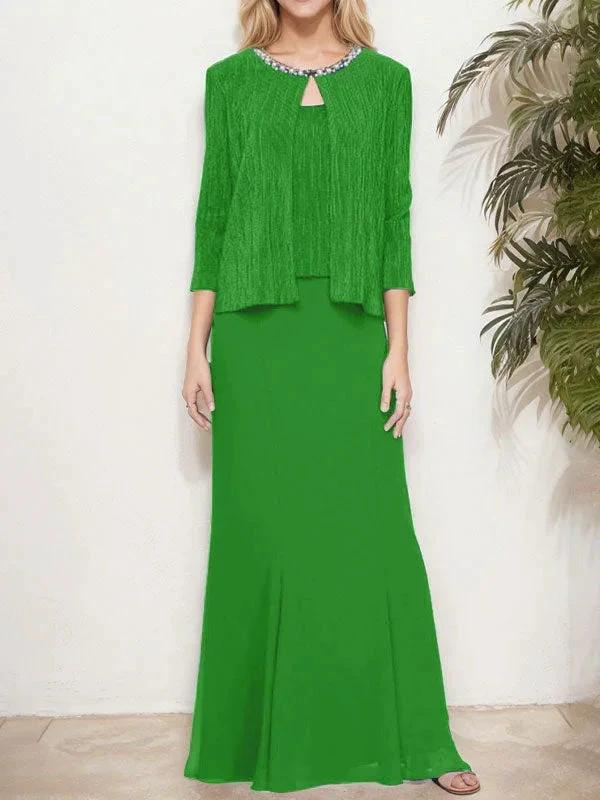 Metallic Mock Two-Piece Gown with Jacket