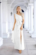 Ladies Chiffon One Shoulder Bridesmaid Evening Dress Wedding Party Evening Dress 28133