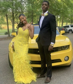 Elegant Yellow Sweetheart Neckline Prom Dress Yellow Evening Dress Y6503