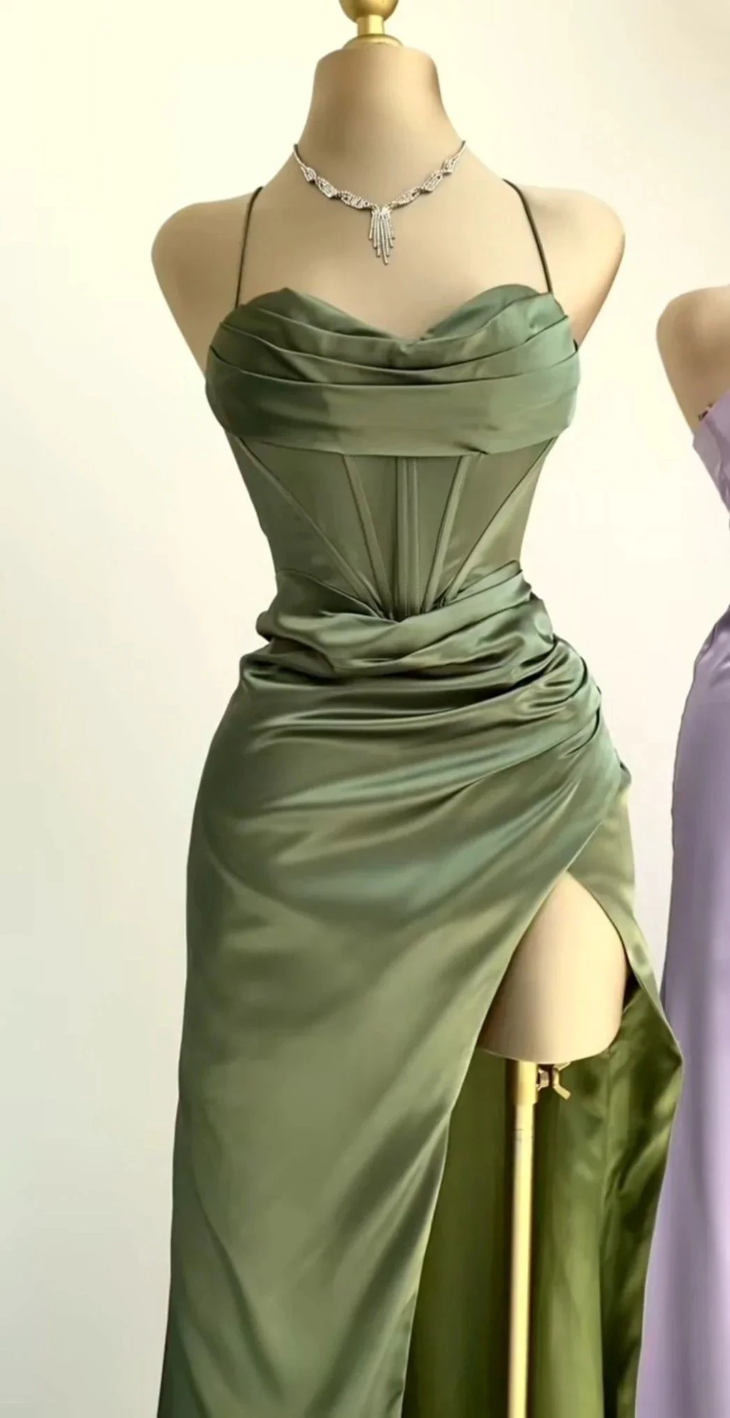 Mermaid Sweetheart Neck Lavender Long Prom Dress Formal Evening Dress Y2507