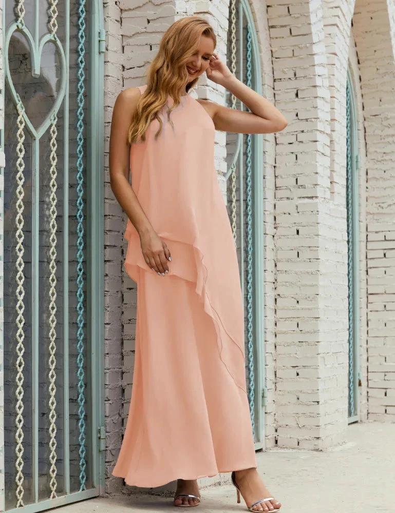 Chiffon Long Plus Size Mother of Bride Dresses Formal Bridesmaid Prom Gown SY28019