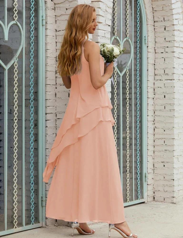 Chiffon Long Plus Size Mother of Bride Dresses Formal Bridesmaid Prom Gown SY28019