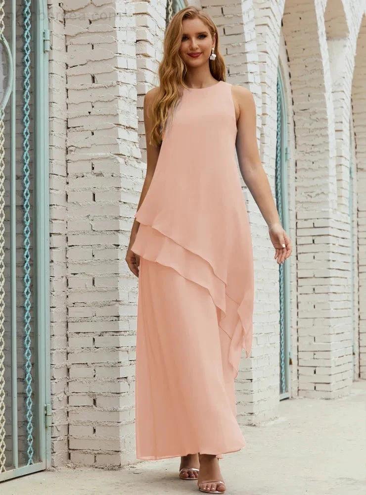 Chiffon Long Plus Size Mother of Bride Dresses Formal Bridesmaid Prom Gown SY28019
