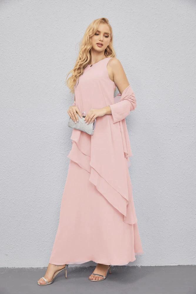 Mother of Bride Dresses with Open Front Lightweight Cardigan Formal Prom Gown  28081