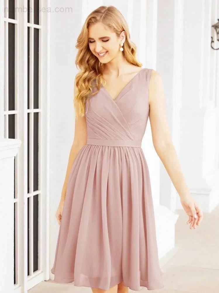 Numbersea Homecoming Dresses Knee Length Skirt V Back 28062
