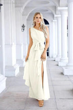 Ladies Chiffon One Shoulder Bridesmaid Evening Dress Wedding Party Evening Dress 28133