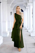 Ladies Chiffon One Shoulder Bridesmaid Evening Dress Wedding Party Evening Dress 28133