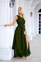 Ladies Chiffon One Shoulder Bridesmaid Evening Dress Wedding Party Evening Dress 28133