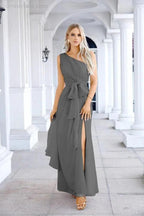 Ladies Chiffon One Shoulder Bridesmaid Evening Dress Wedding Party Evening Dress 28133