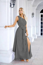 Ladies Chiffon One Shoulder Bridesmaid Evening Dress Wedding Party Evening Dress 28133