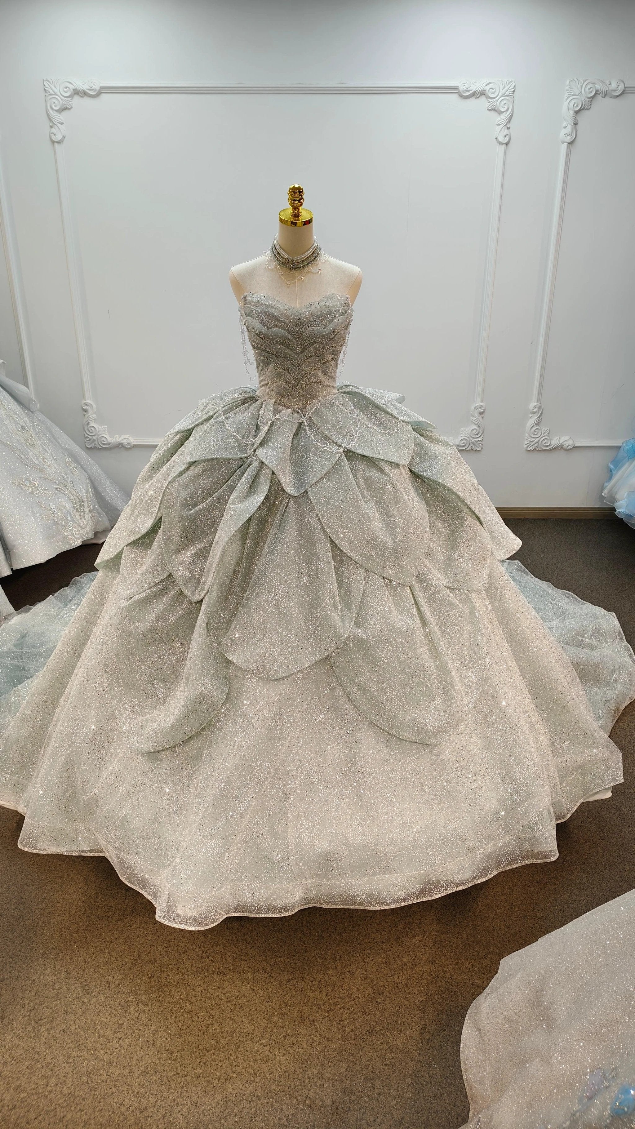 Frost Crystal Petal Ballgown