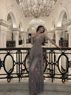 Sexy Spaghetti Straps V Neck Evening Dress Charming A-line Prom Dress Y1453