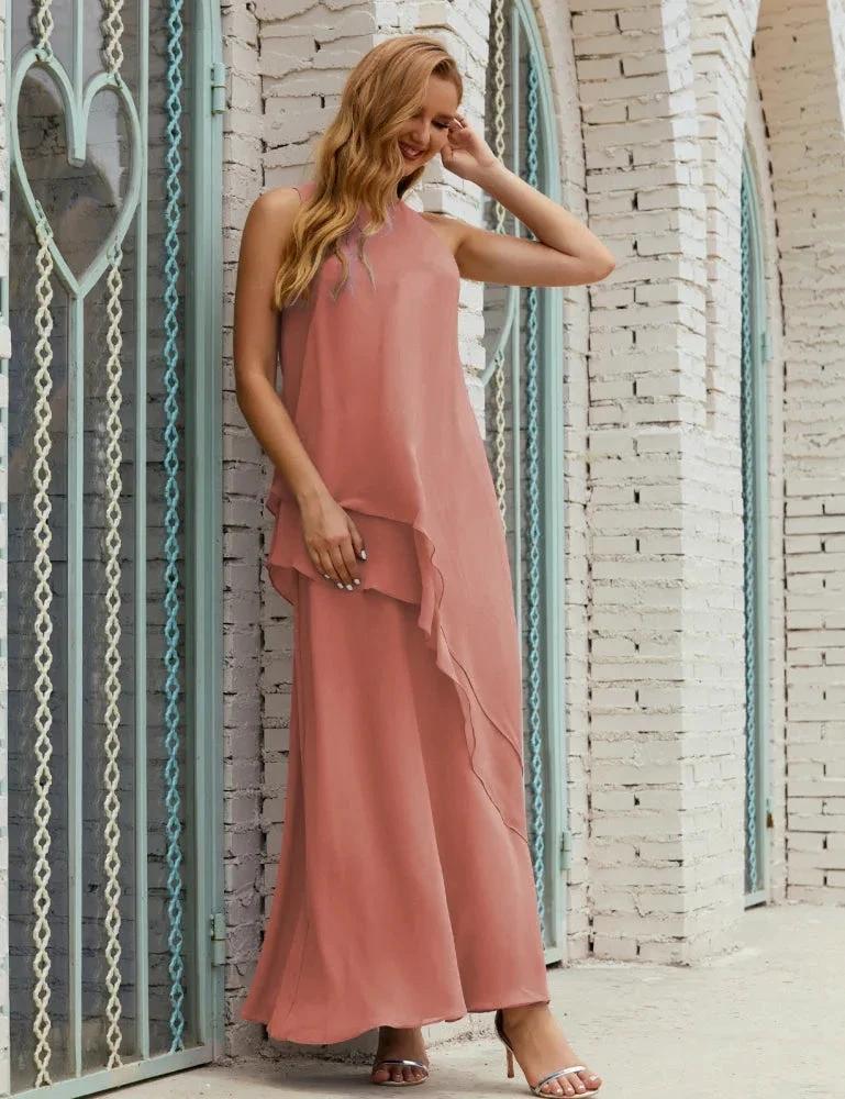 Chiffon Long Plus Size Mother of Bride Dresses Formal Bridesmaid Prom Gown SY28019