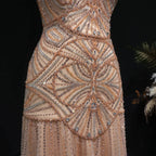Champagne Beaded Mermaid Evening Dress Luxury Saudi Wedding Gown Customized