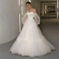 Appliques Vestido De Noiva Sexy Backless A Line Vestidos De Novia Bishop Sleeve Wedding Dresses Lace Robe De Mariée