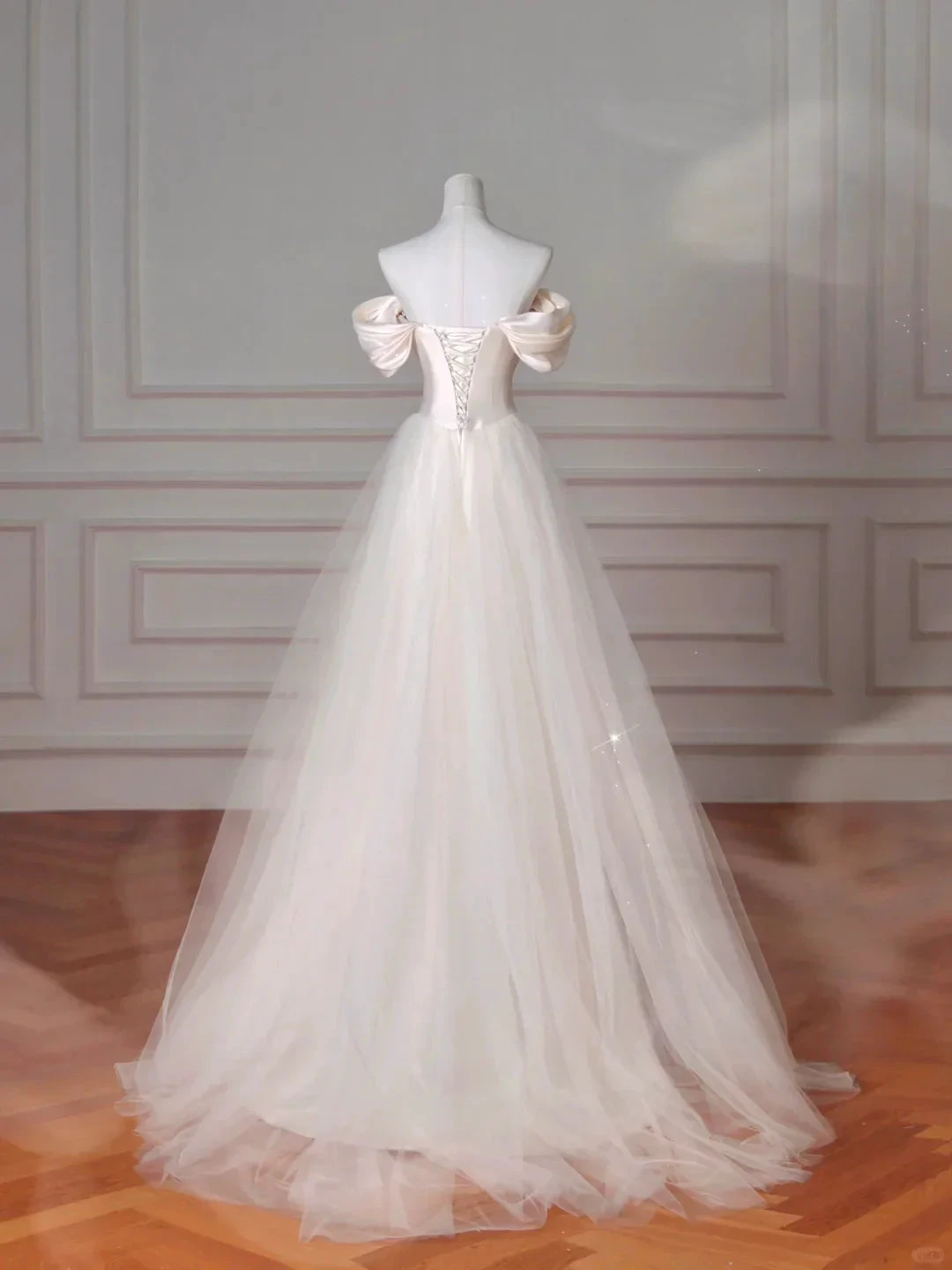 Elegant White off The Shoulder Satin Beaded Mermaid Evening Dress,Formal Prom Dress Wedding Dress Y8617