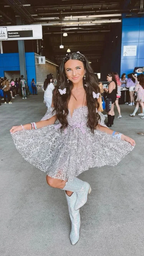 Chic Silver Homecoming Dress Show Party Dress Y3042