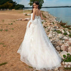 Beach Sweetheart Wedding Dresses For Women 2023 Bride Modern Lace A-LineAppliques Bridal Gown Off The Shoulder Robe De Mariée